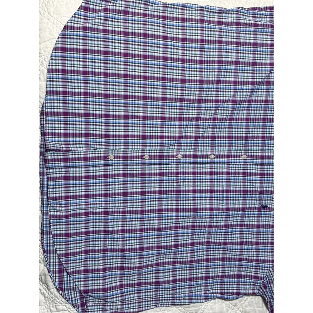 Polo Ralph Lauren Button Down Men 2XB Purple Plaid Performance Long Sleeve Shirt